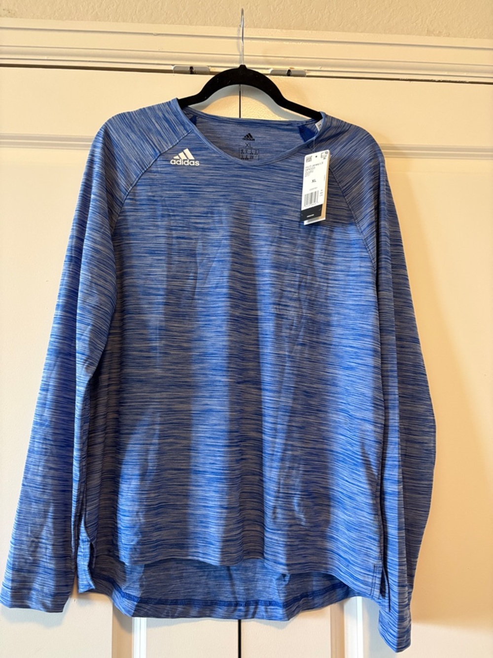 adidas Men’s Heather Royal Blue Long-Sleeve Tee